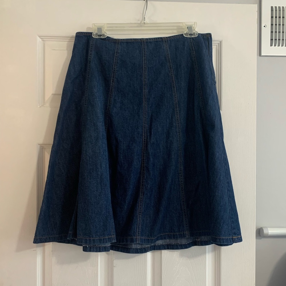 A-line denim skirt